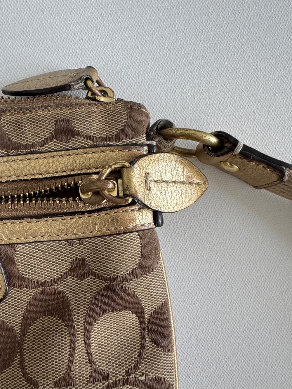 Coach Brown Signature Canvas Crossbody with Gold Hardware - Picture 5 of 8